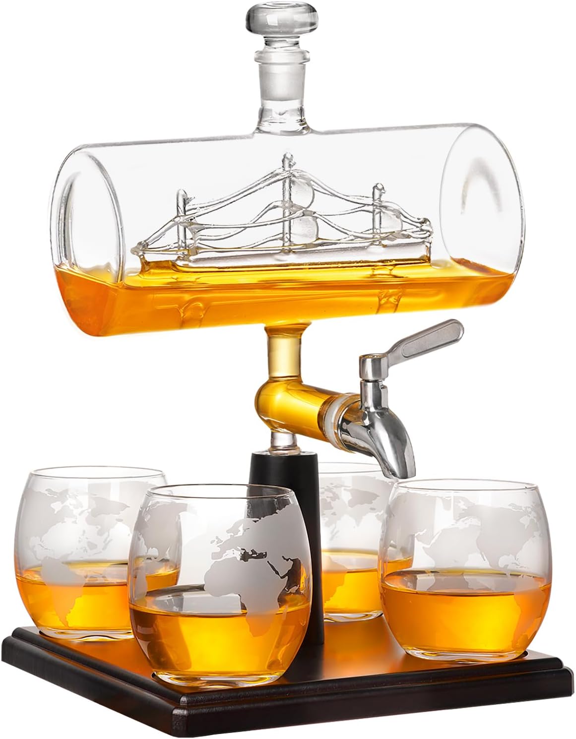 Whiskey Globe Decanter, Gifts for Men/Dad, Anniversary Birthday Gift 1000ml