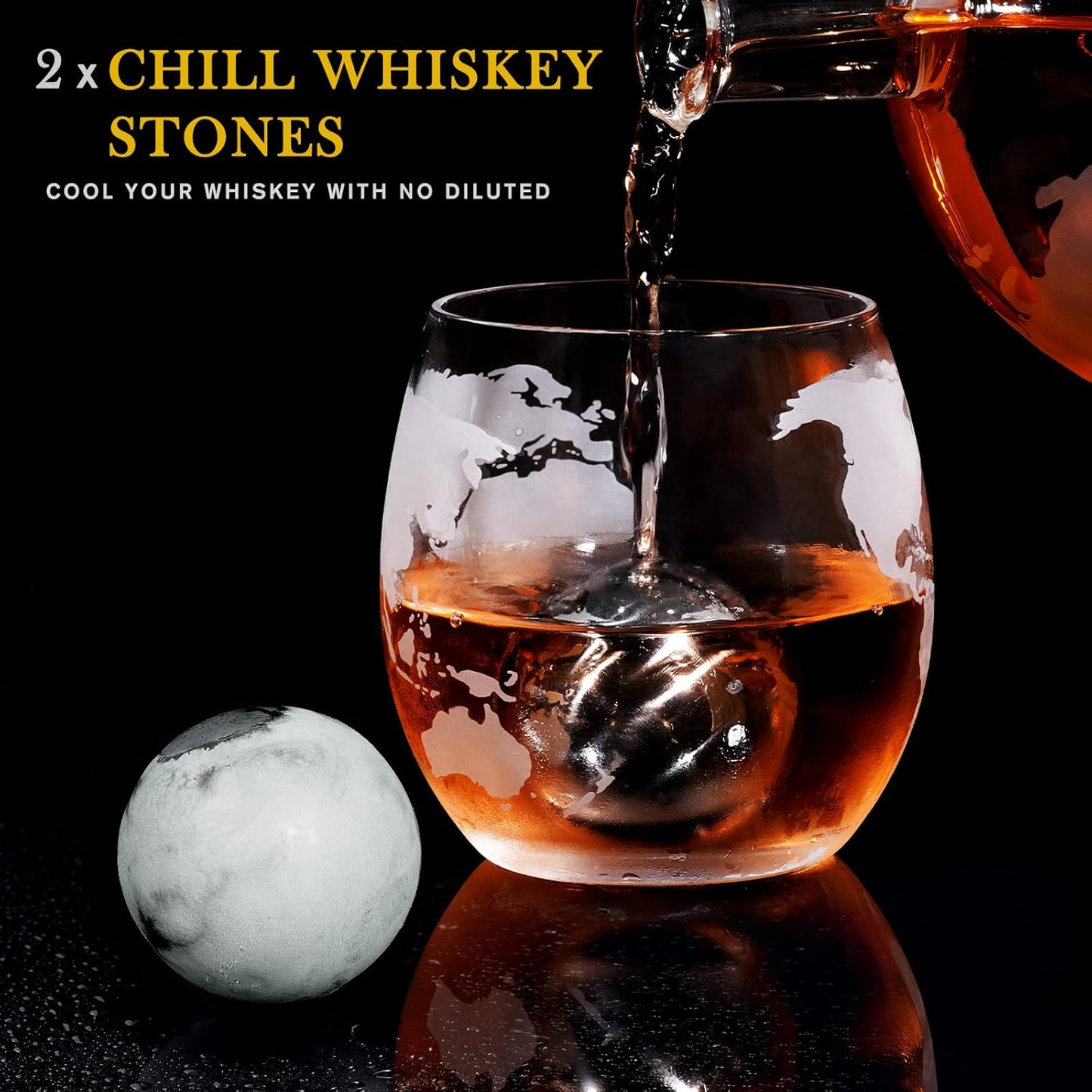 Whiskey Globe Decanter, Gifts for Men/Dad, Anniversary Birthday Gift 1000ml