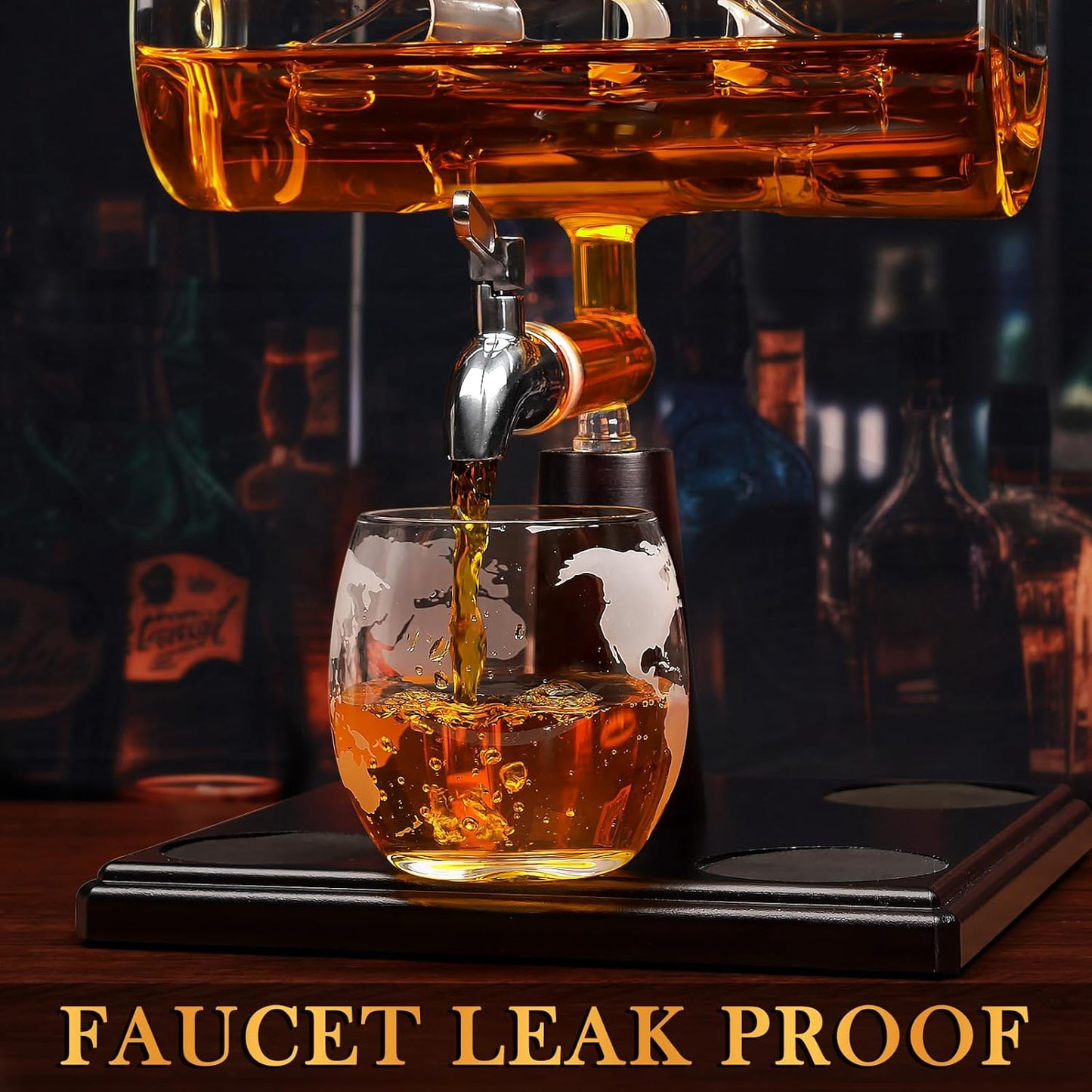 Whiskey Globe Decanter, Gifts for Men/Dad, Anniversary Birthday Gift 1000ml