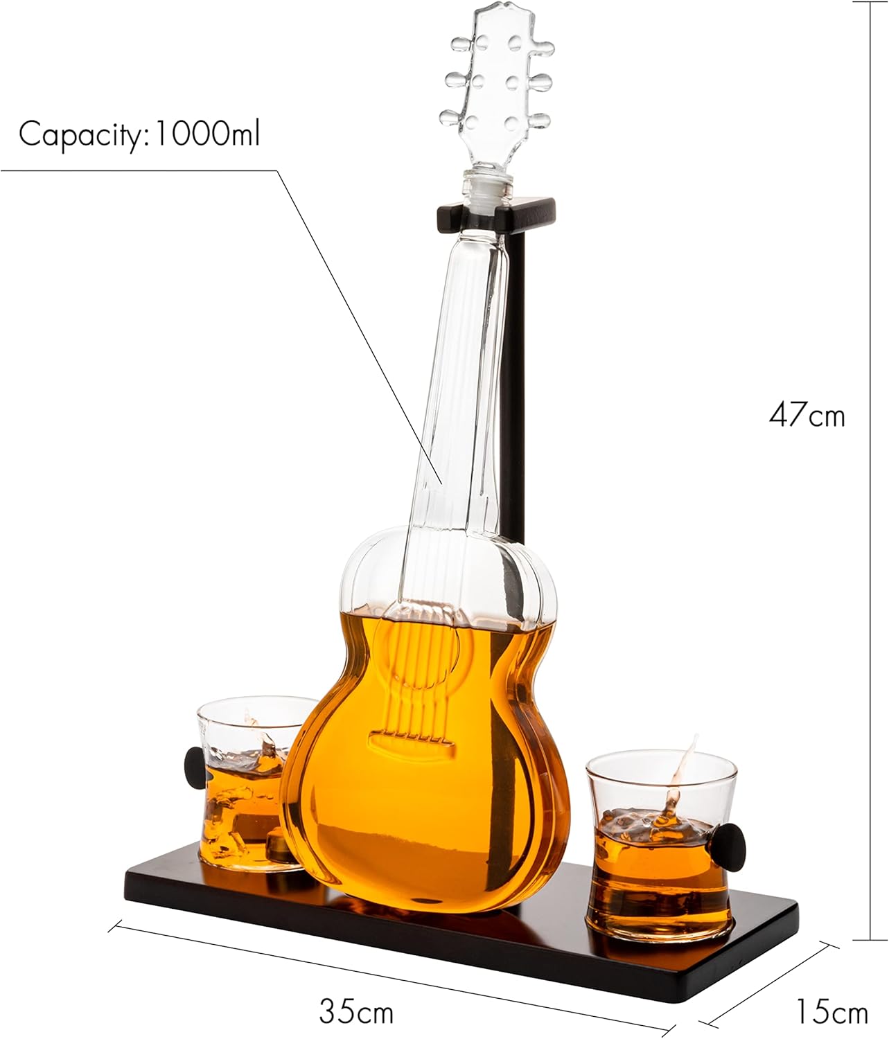 Guitar Whiskey Glass Decanter Whiskey Music Lover & Guitar Player 1000ML