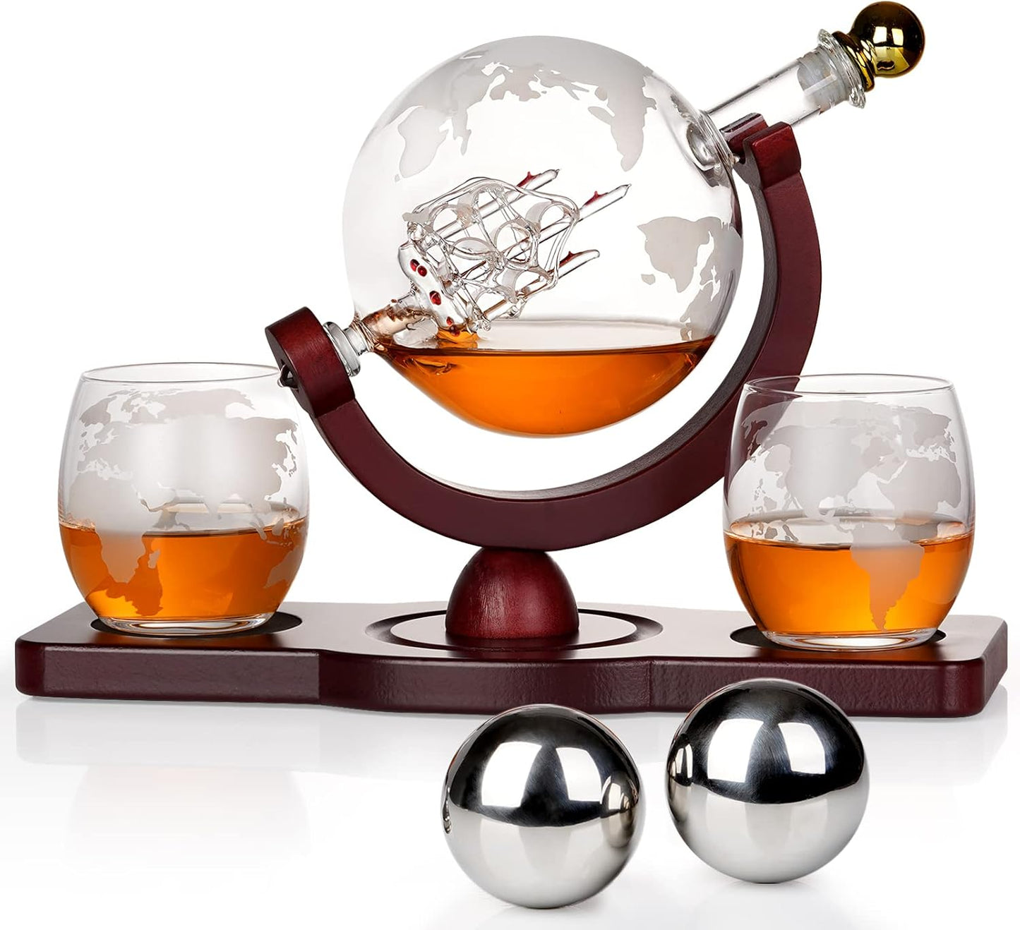 Whiskey Globe Decanter, Gifts for Men/Dad, Anniversary Birthday Gift 1000ml