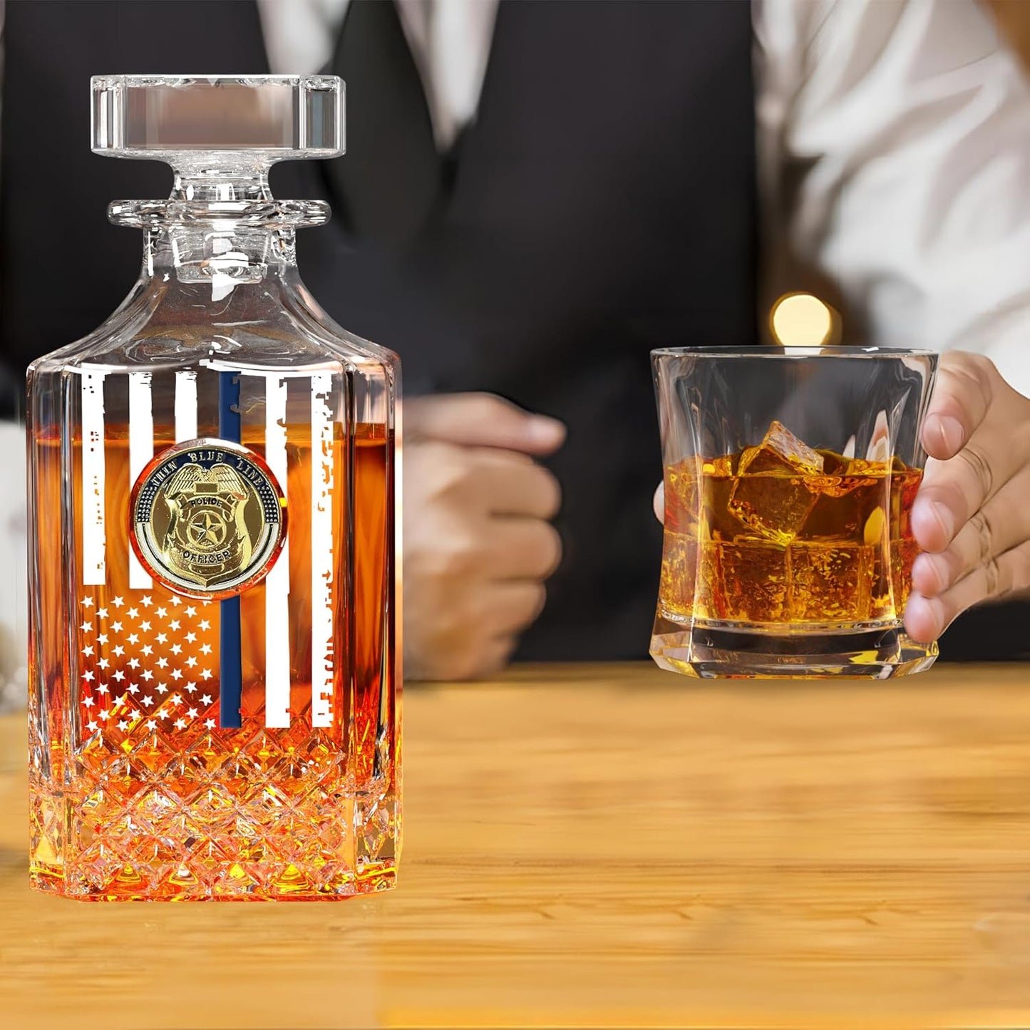 Whiskey Decanter Set with 2 Glasses