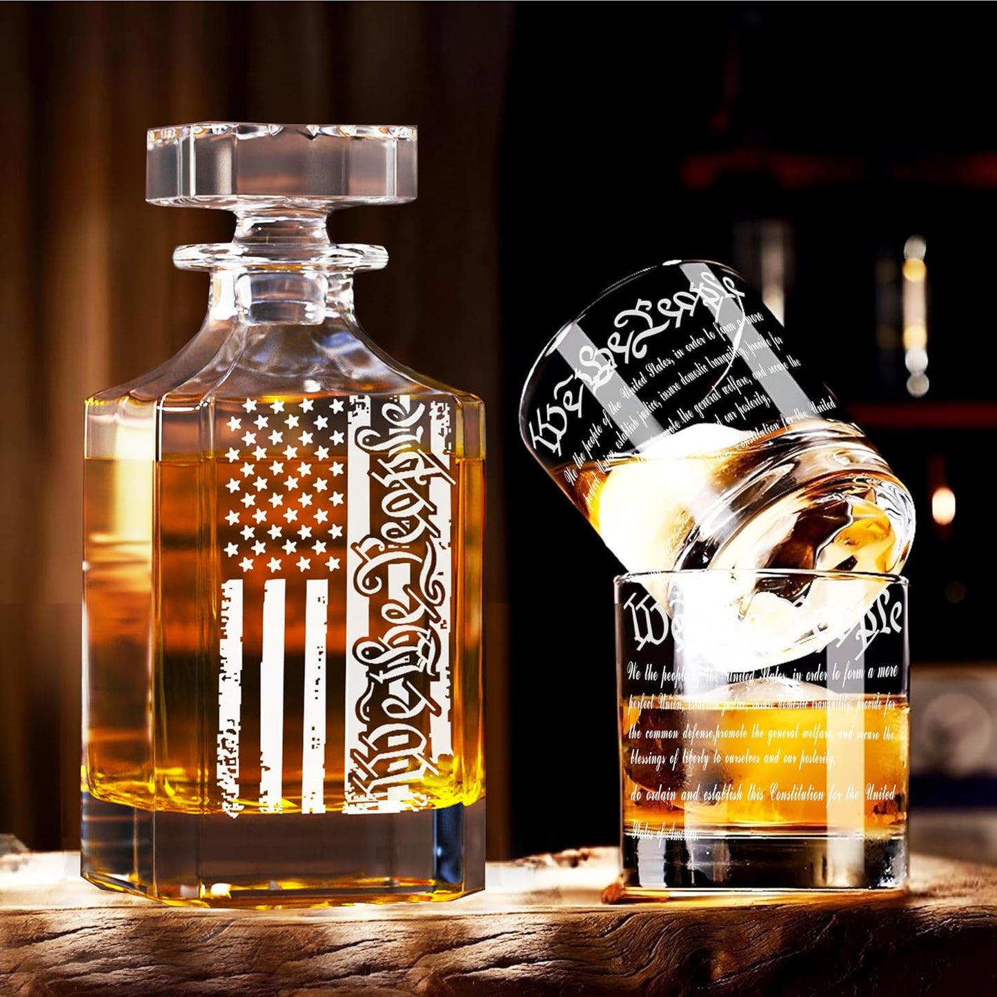 Whiskey Decanter Set with 2 Glasses