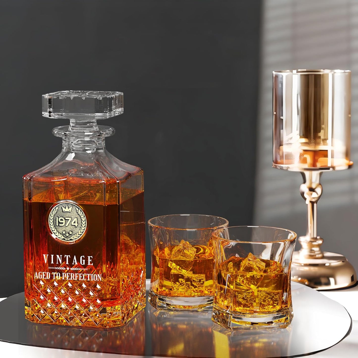 Whiskey Decanter Set with 2 Glasses