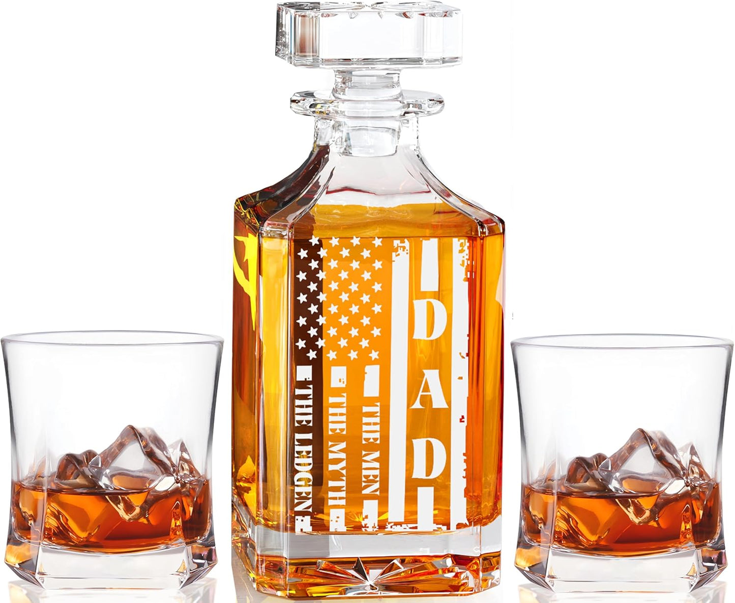 Whiskey Decanter Set with 2 Glasses