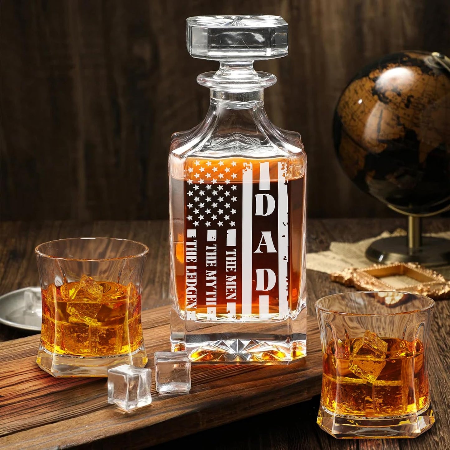 Whiskey Decanter Set with 2 Glasses