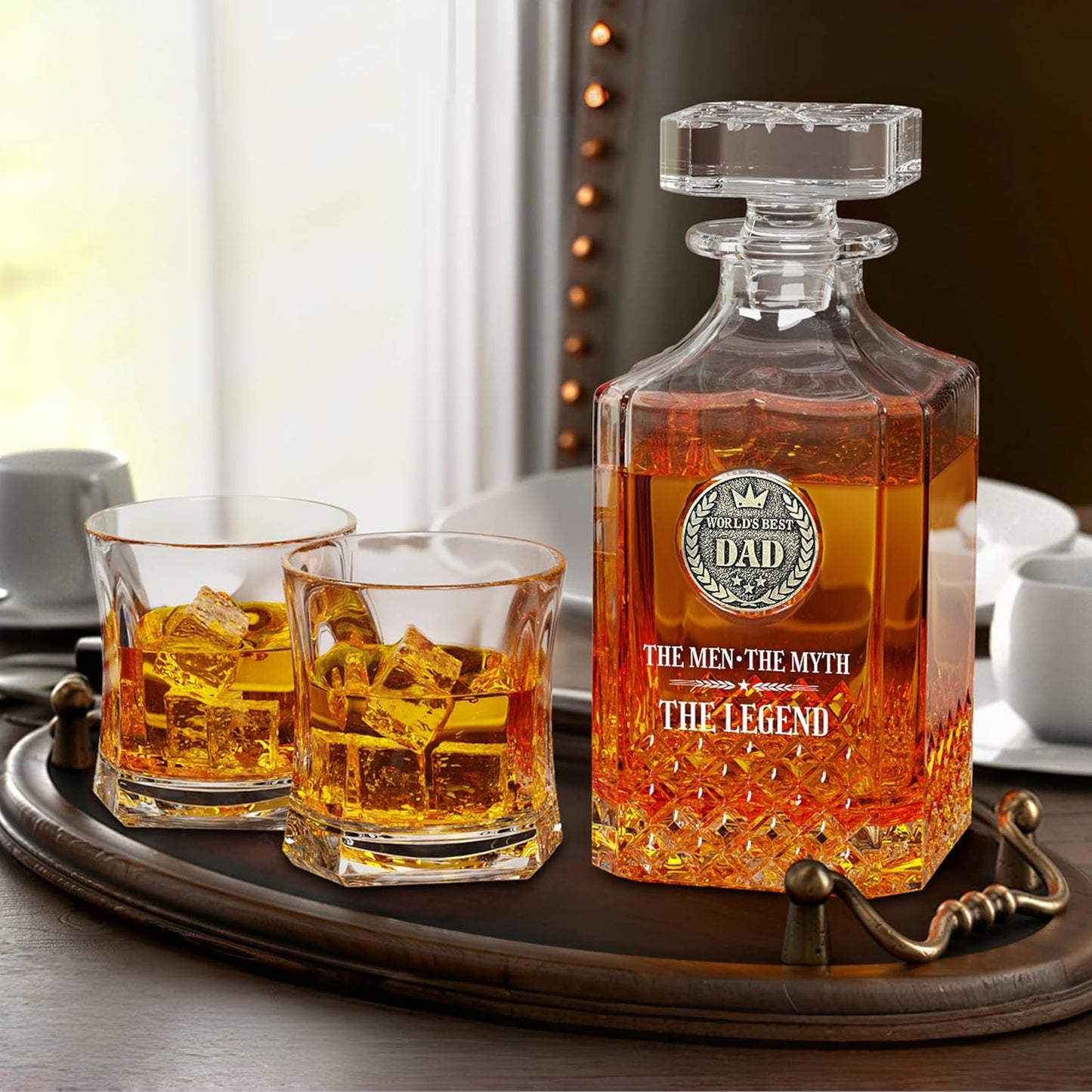Whiskey Decanter Set with 2 Glasses