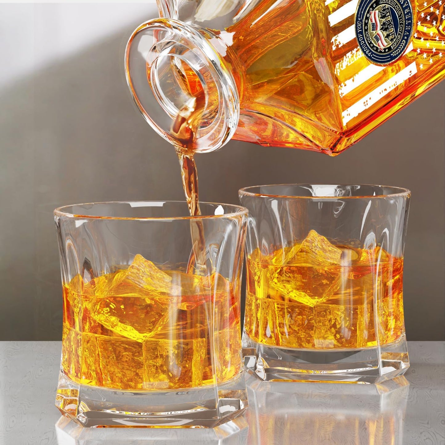 Whiskey Decanter Set with 2 Glasses