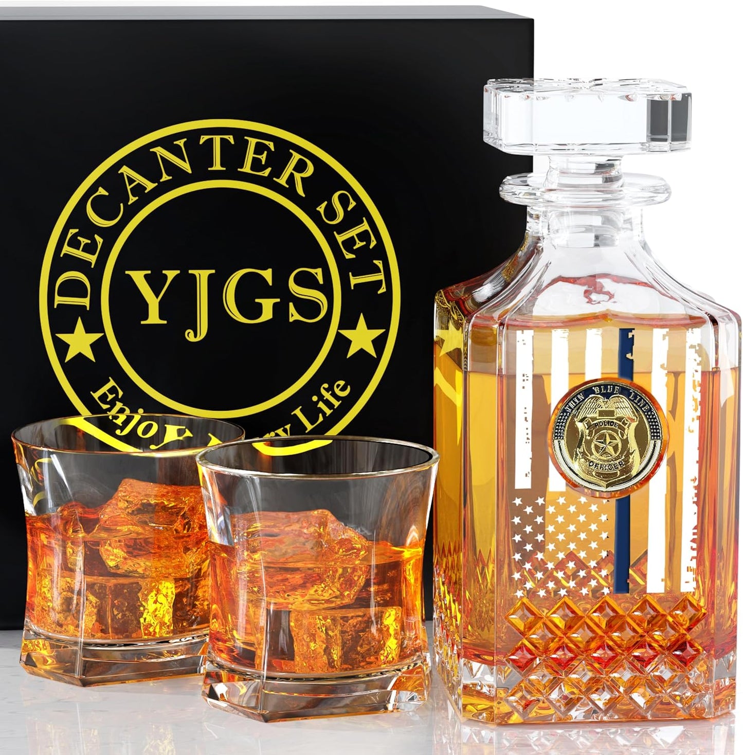 Whiskey Decanter Set with 2 Glasses