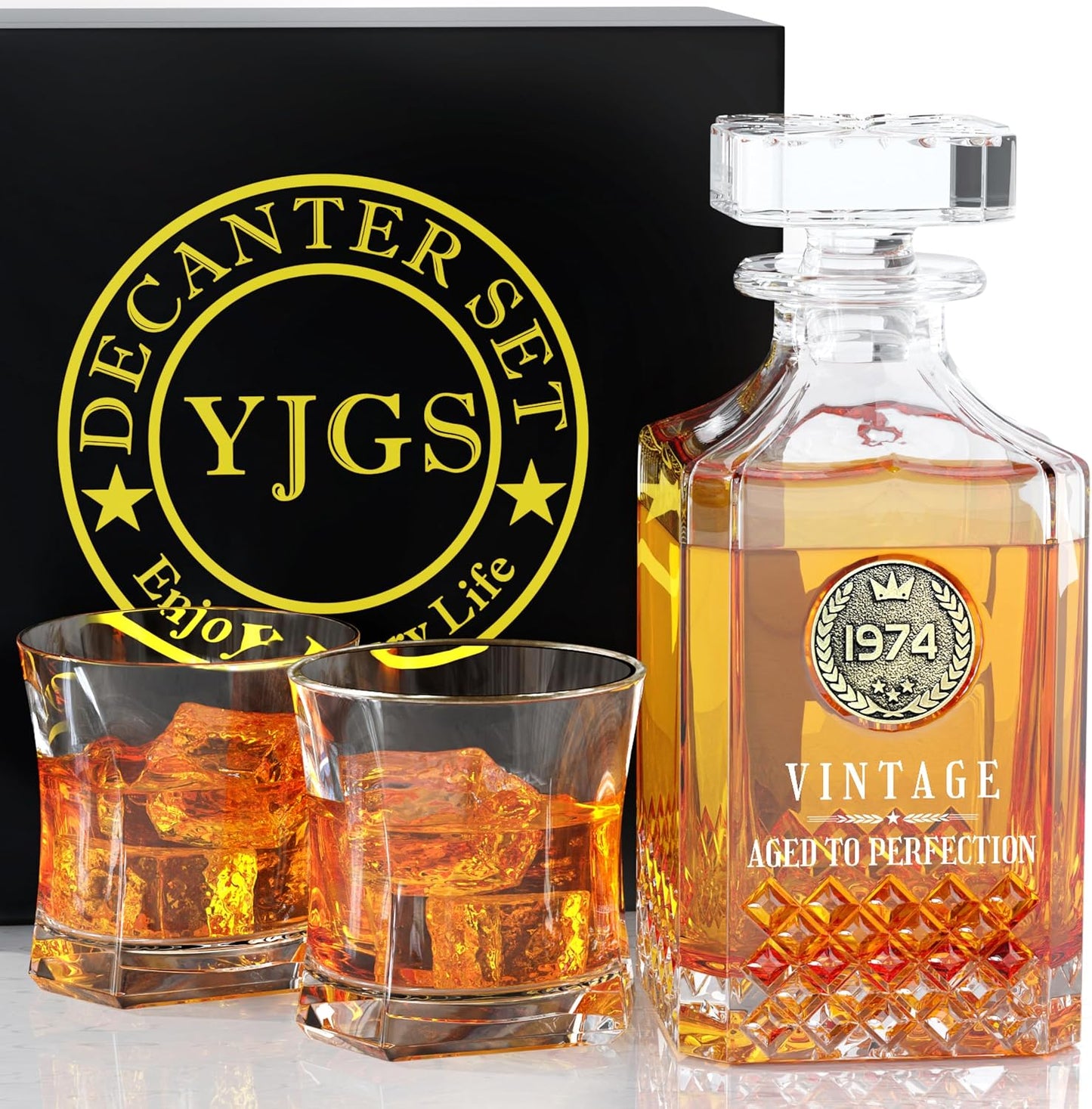 Whiskey Decanter Set with 2 Glasses