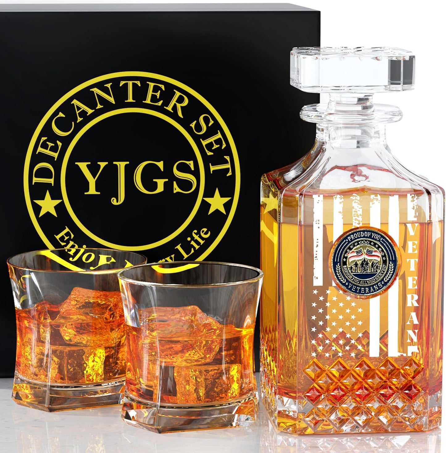 Whiskey Decanter Set with 2 Glasses