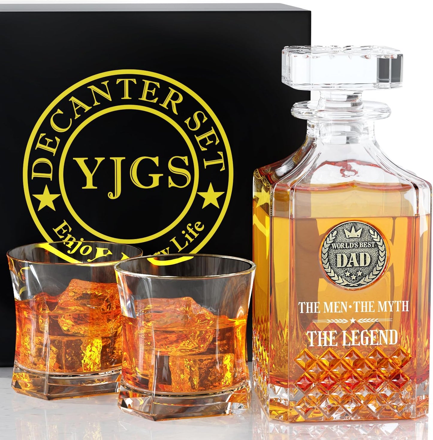 Whiskey Decanter Set with 2 Glasses