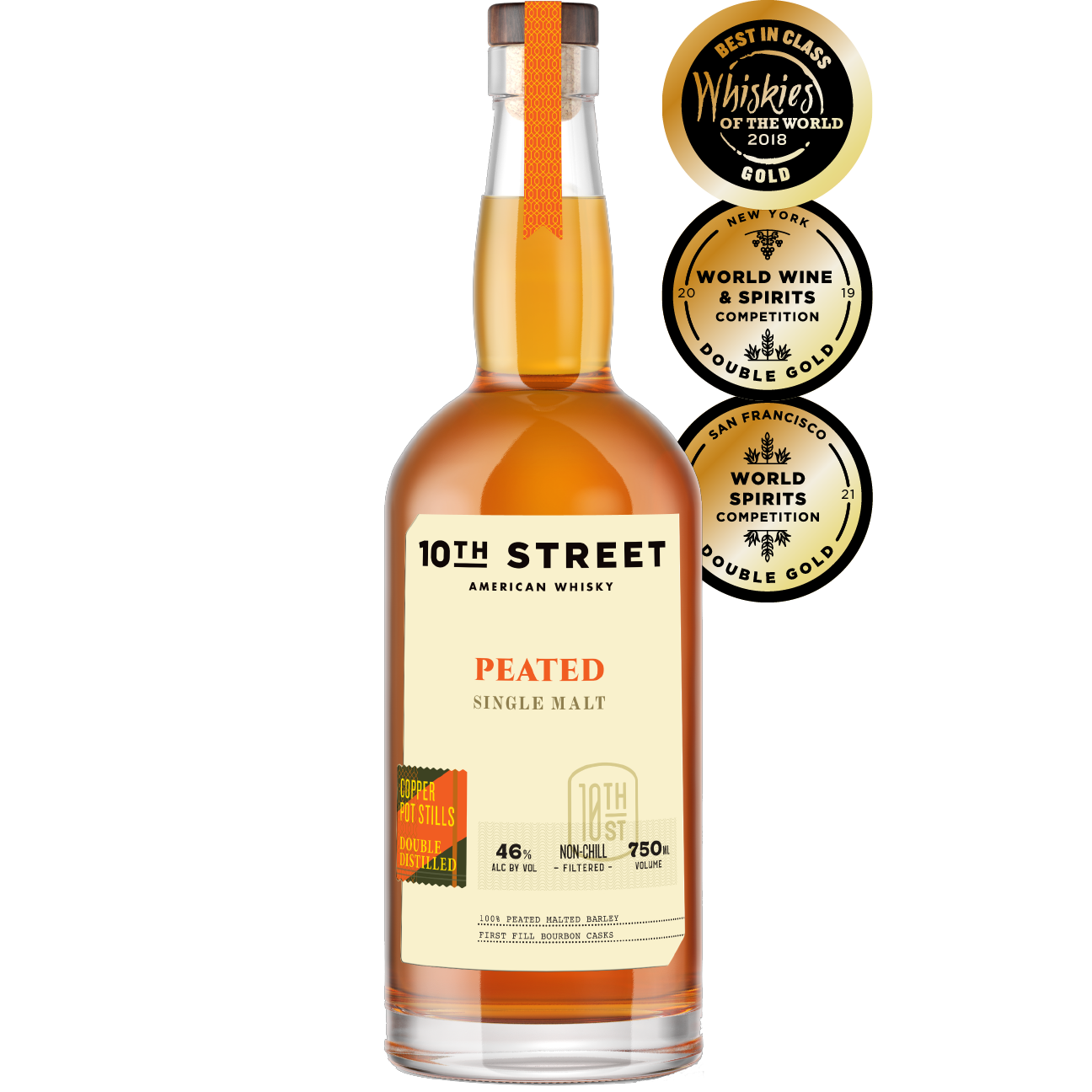 10th Street American Whiskey Peated Single Malt