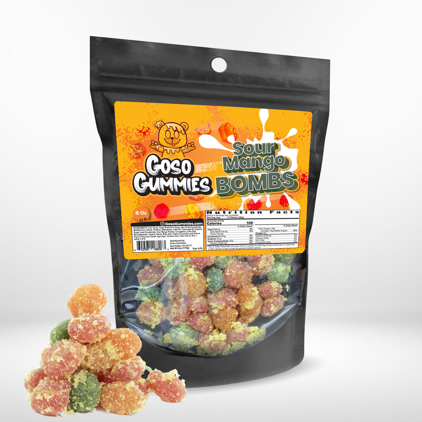 Gosogummies Sour Mango Bombs_LostNLiquor.com