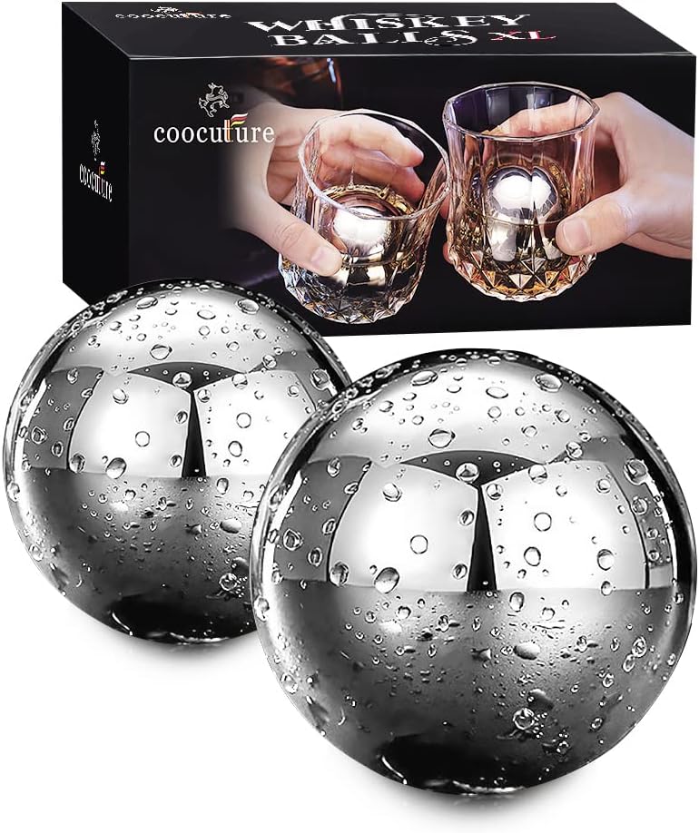 Whiskey Balls Reusable Stainless Steel Metal Ice Sphere Cubes