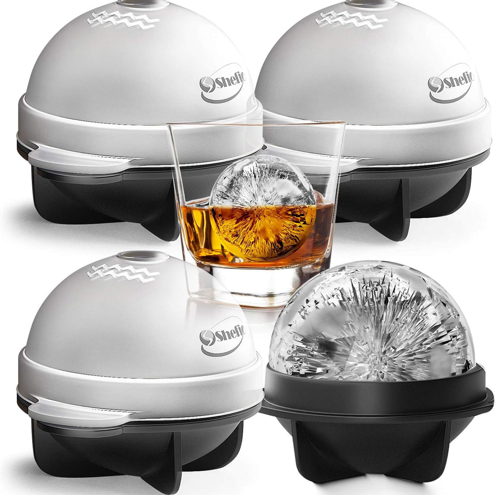 Bourbon Ice Cube Mold Set 4 Of Leak Proof Silicone Ice Ball Makers