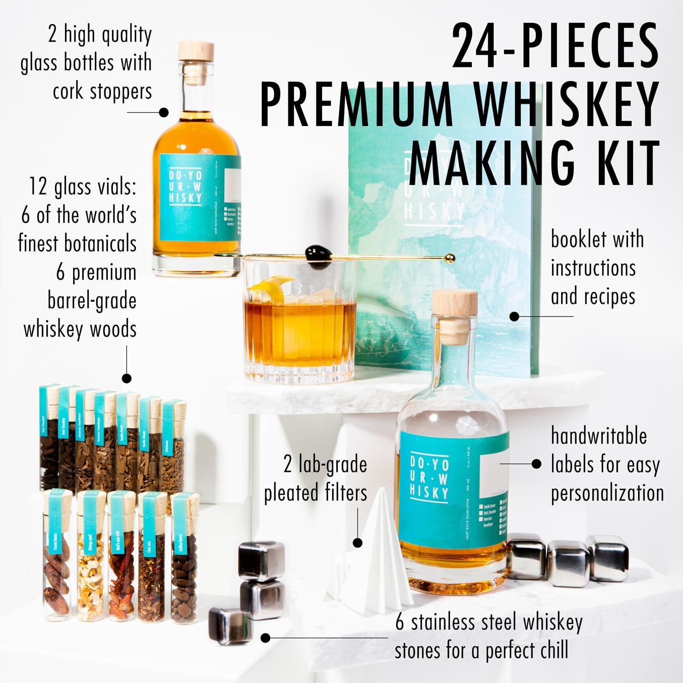 DO Your Whiskey – DIY Whiskey Infusion Kit (12 Woodchips & Botanicals)