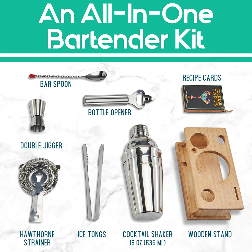 
                      
                        8-Piece Bartender Kit with Shaker & Wood Stand
                      
                    