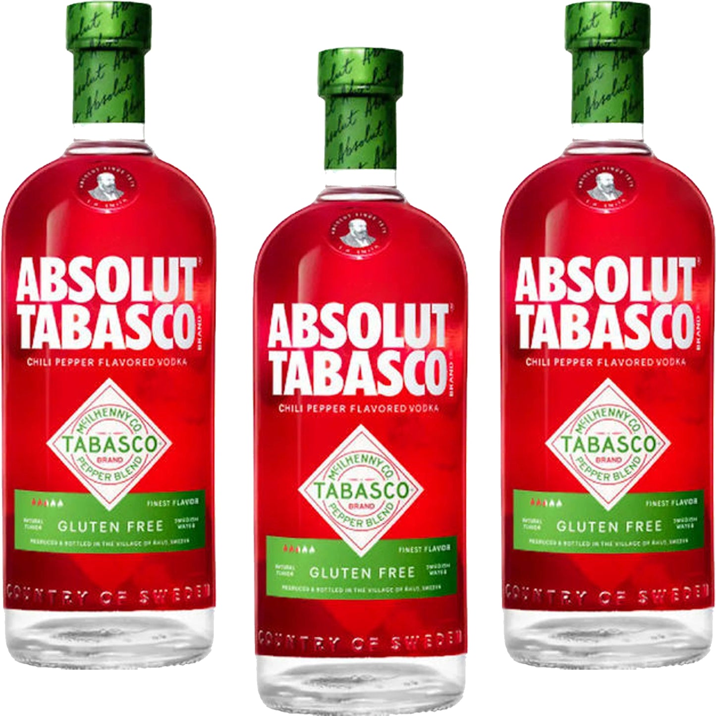 Absolut Chili Pepper Flavored Vodka Tabasco 3 Pack Bundle