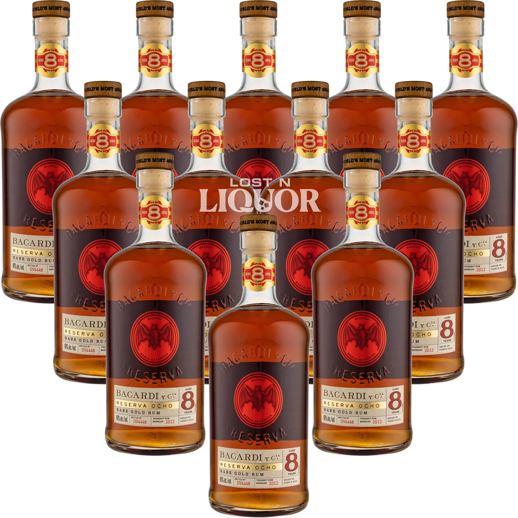 【BACARDI】Japan Exclusive/Not for sale Bacardi Aged Rum Rare Gold Reserva Ocho 8 Yr 80 – Lost N Liquor