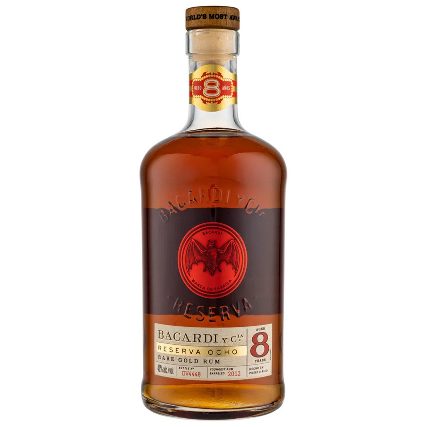 Bacardi Aged Rum Rare Gold Reserva Ocho 8 Yr 80