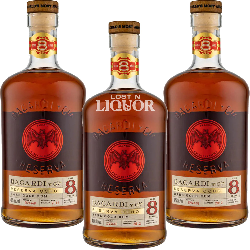 Bacardi Aged Rum Rare Gold Reserva Ocho 8 Yr 80
