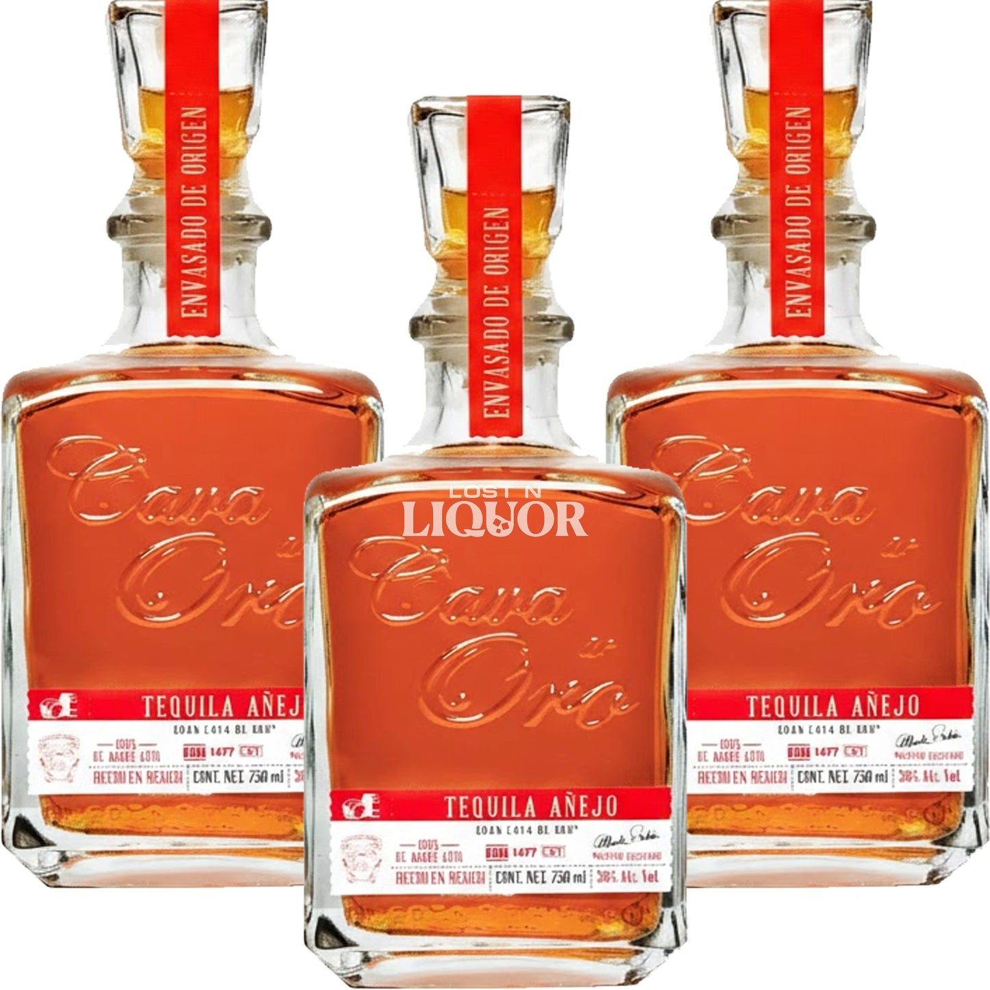 Cava De Oro Tequila Anejo 3 Pack Bundle