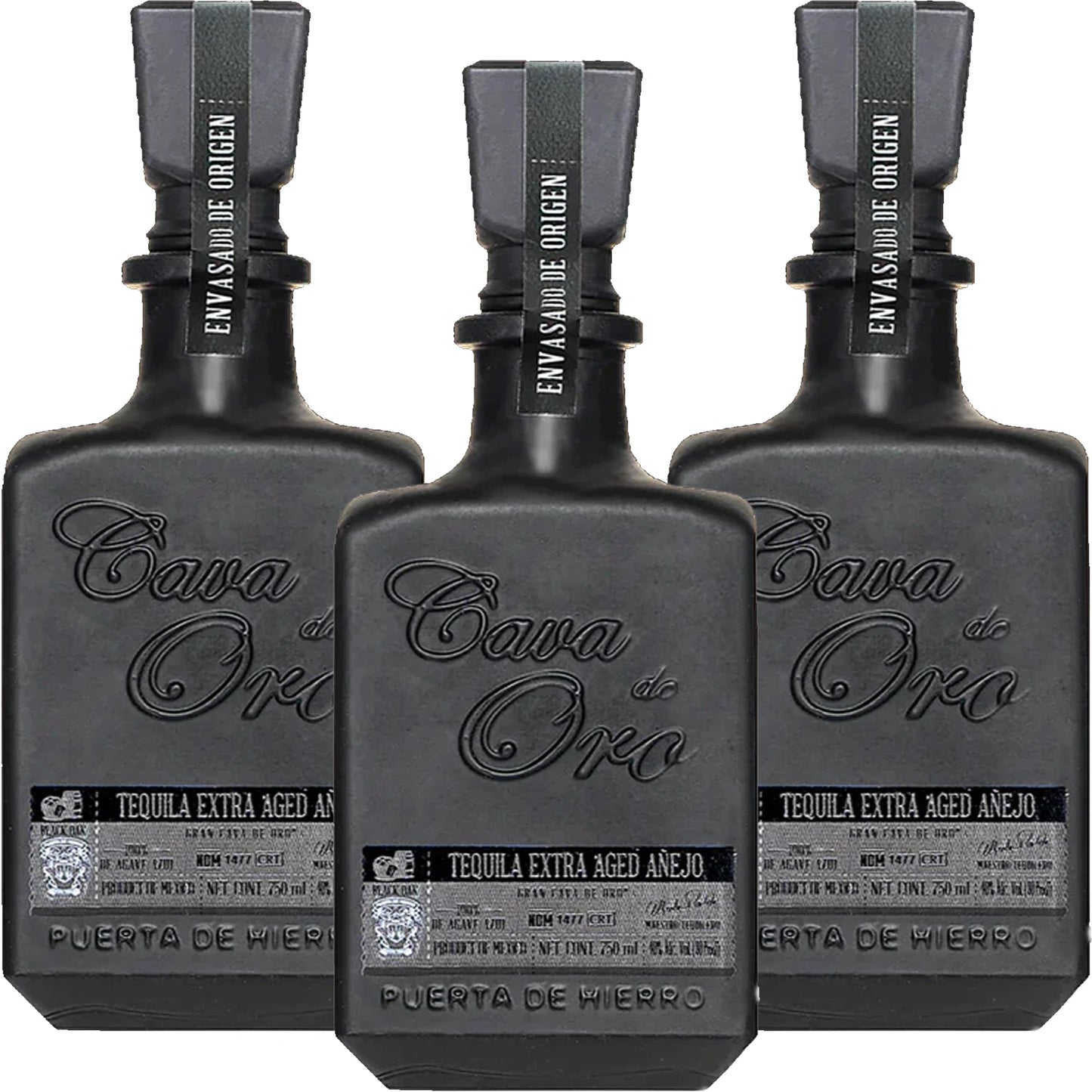 Cava De Oro Tequila Extra Anejo Black 3 Pack Bundle