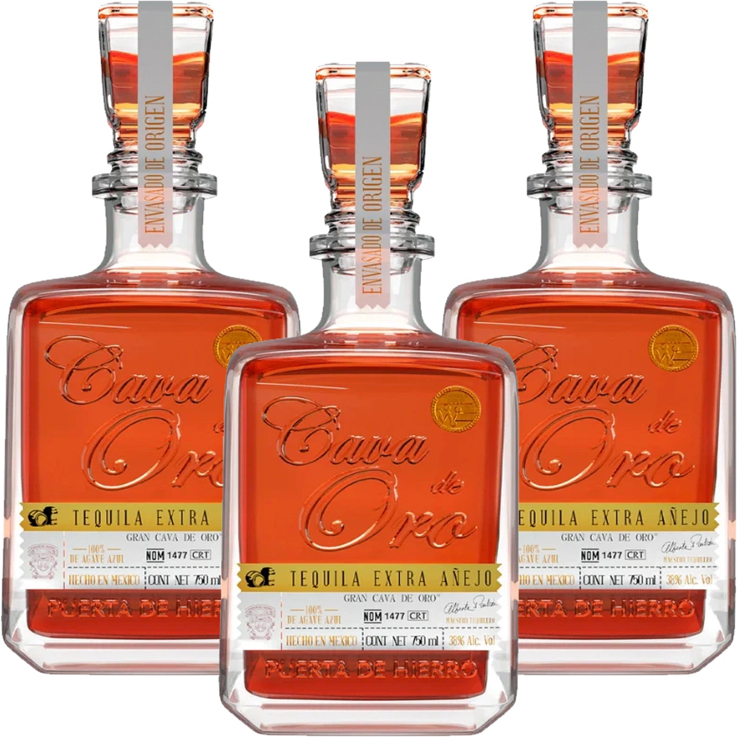Cava De Oro Tequila Extra Anejo 3 Pack Bundle