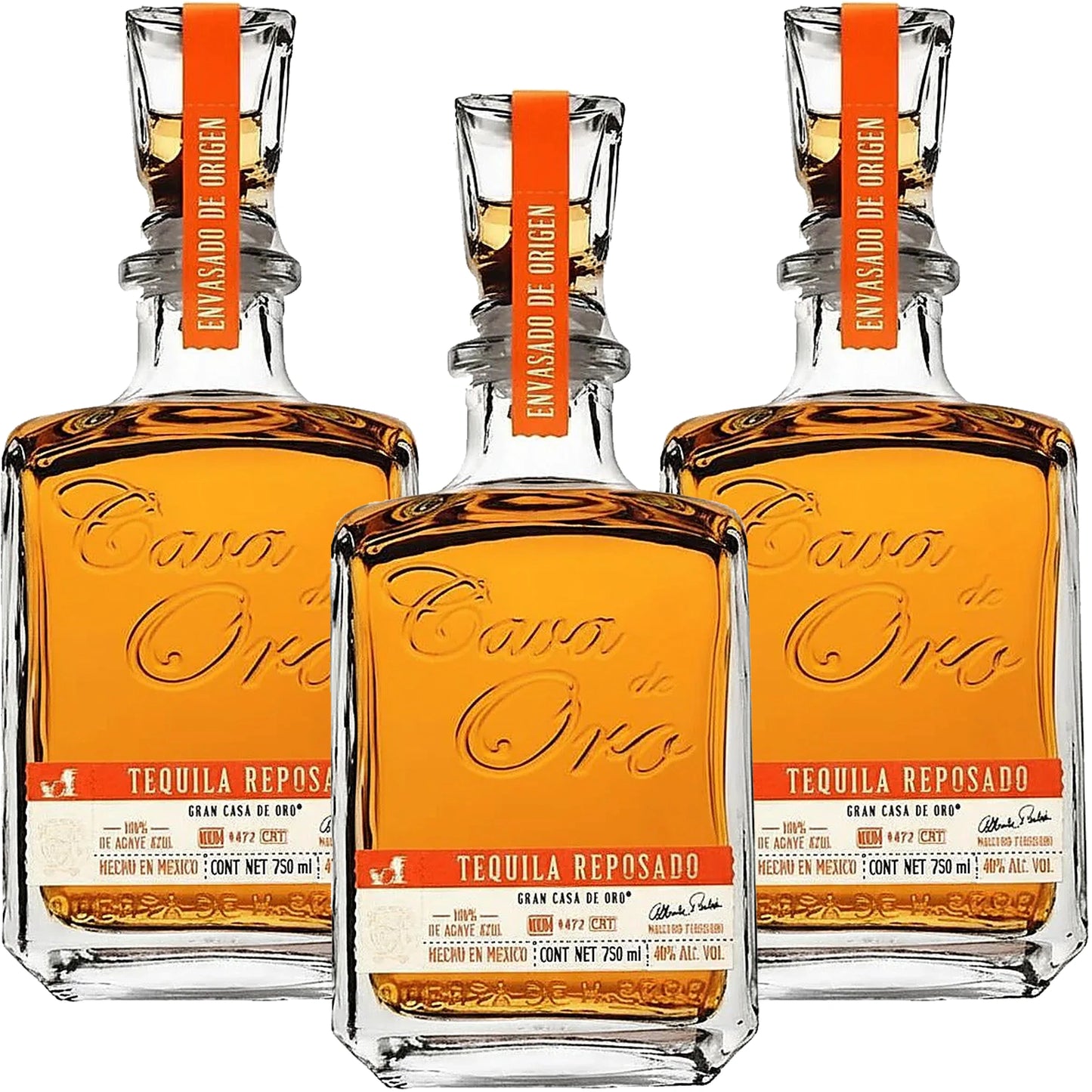 Cava De Oro Tequila Reposado 3 Pack Bundle