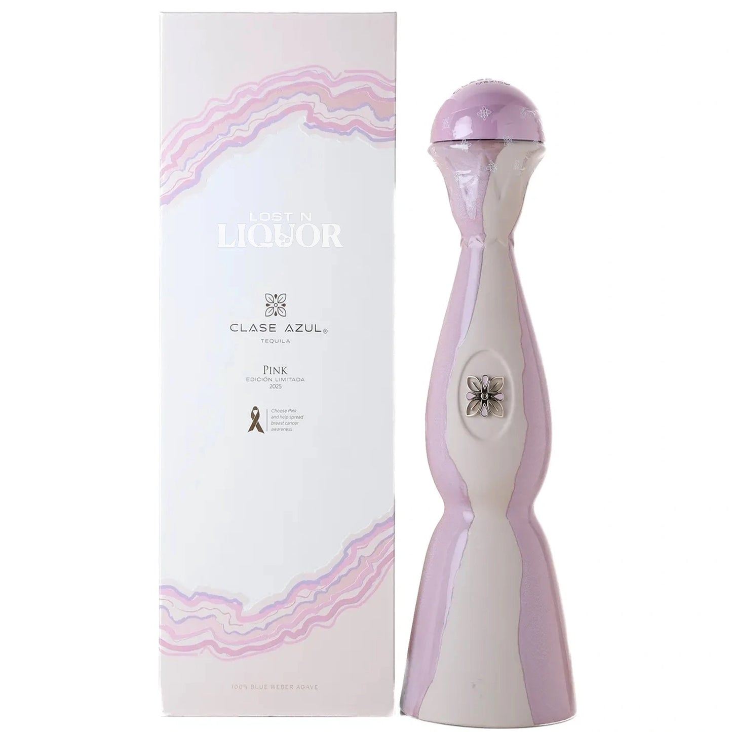 Clase Azul 'Pink' Limited Edition Joven Tequila Decanter (2025, 1 Liter) Bottle and Box