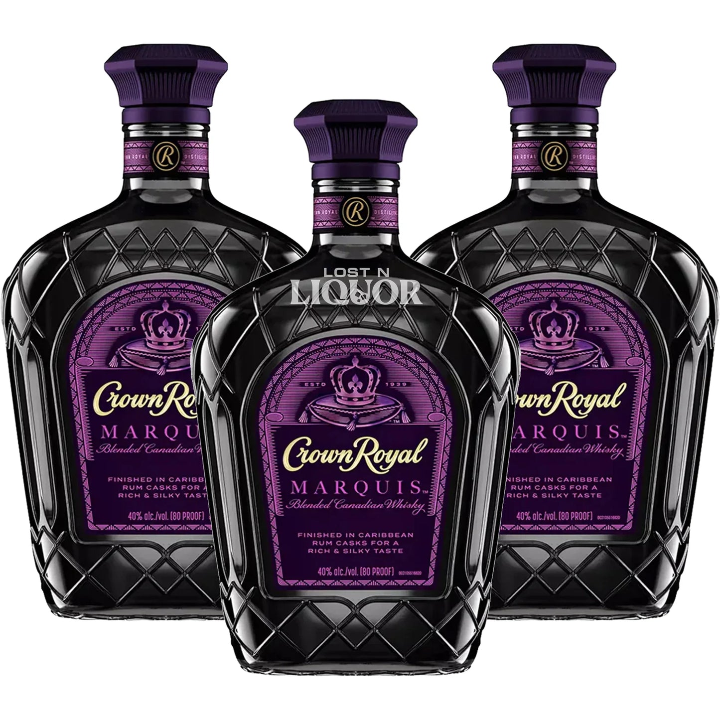 Crown Royal Marquis Canadian Whisky 3 Pack Bundle