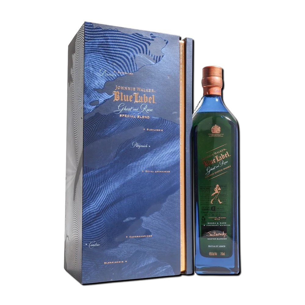 Johnnie Walker Blue Label Ghost and Rare Brora Blended Scotch_LostNLiquor.com