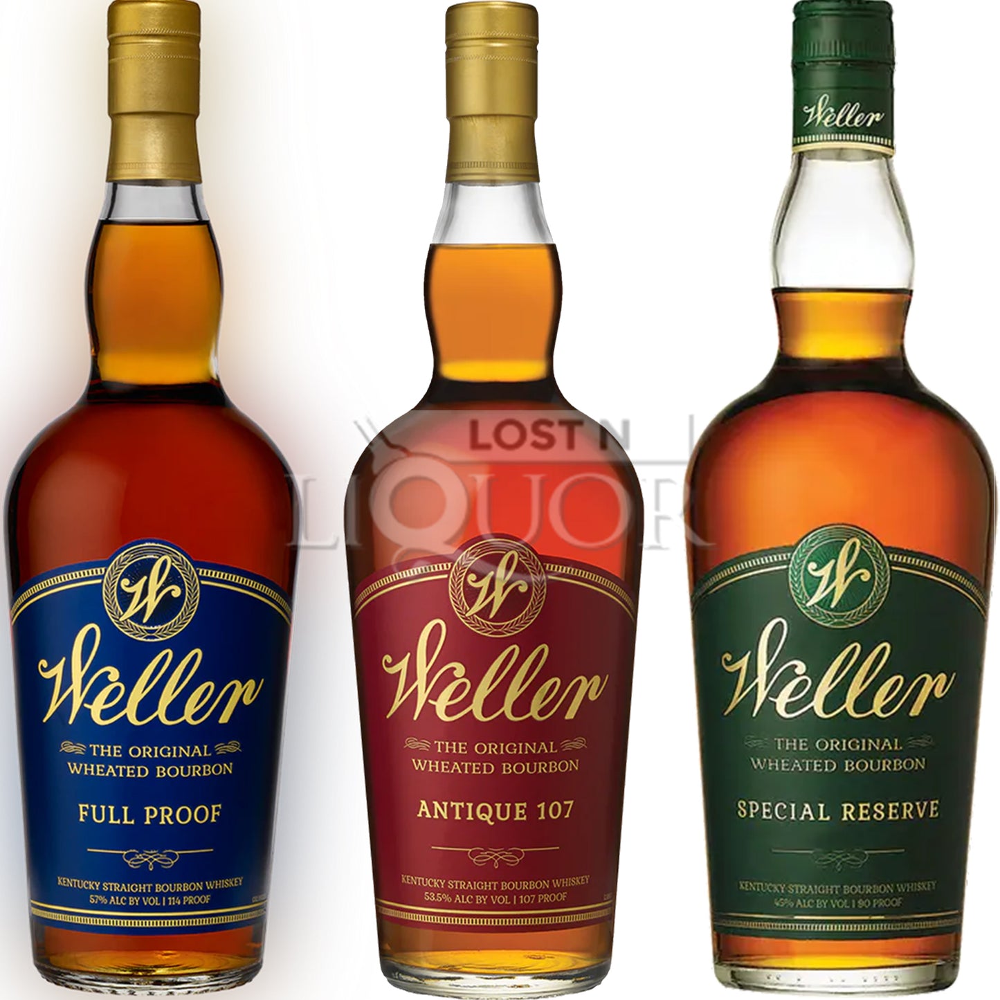 W.L Weller Full Proof, Antique 107, & Special Reserve Bourbon Bundle_LostNLiquor.com