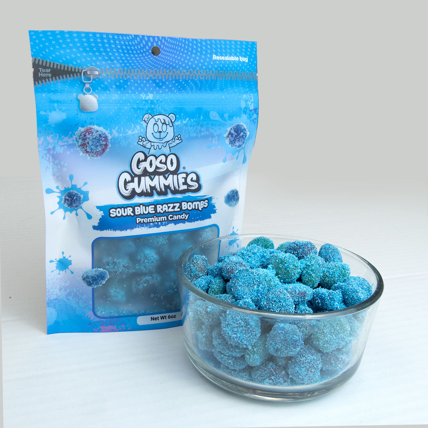 Gosogummies Gusher Sour BlueRazz Bombs (6oz) – Lost N Liquor