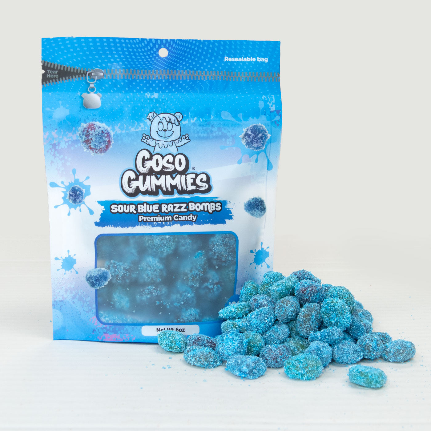 Gosogummies Gusher Sour BlueRazz Bombs (6oz) – Lost N Liquor