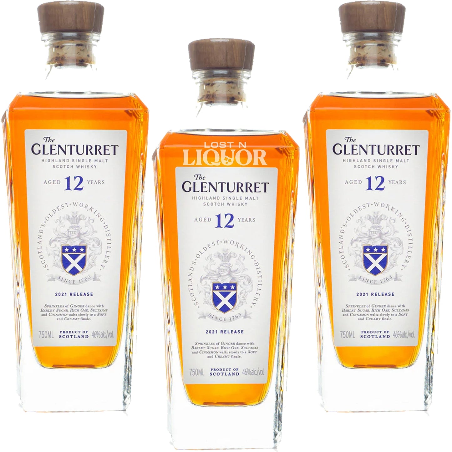 Glenturret 12 Year Single Malt Scotch Whisky 3 Pack Bundle