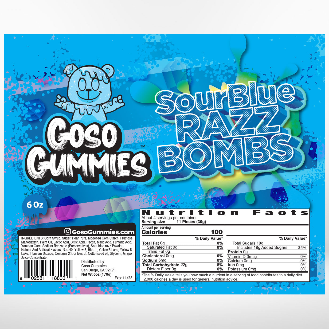 Gosogummies Sour BlueRazz_LostNLiquor.com