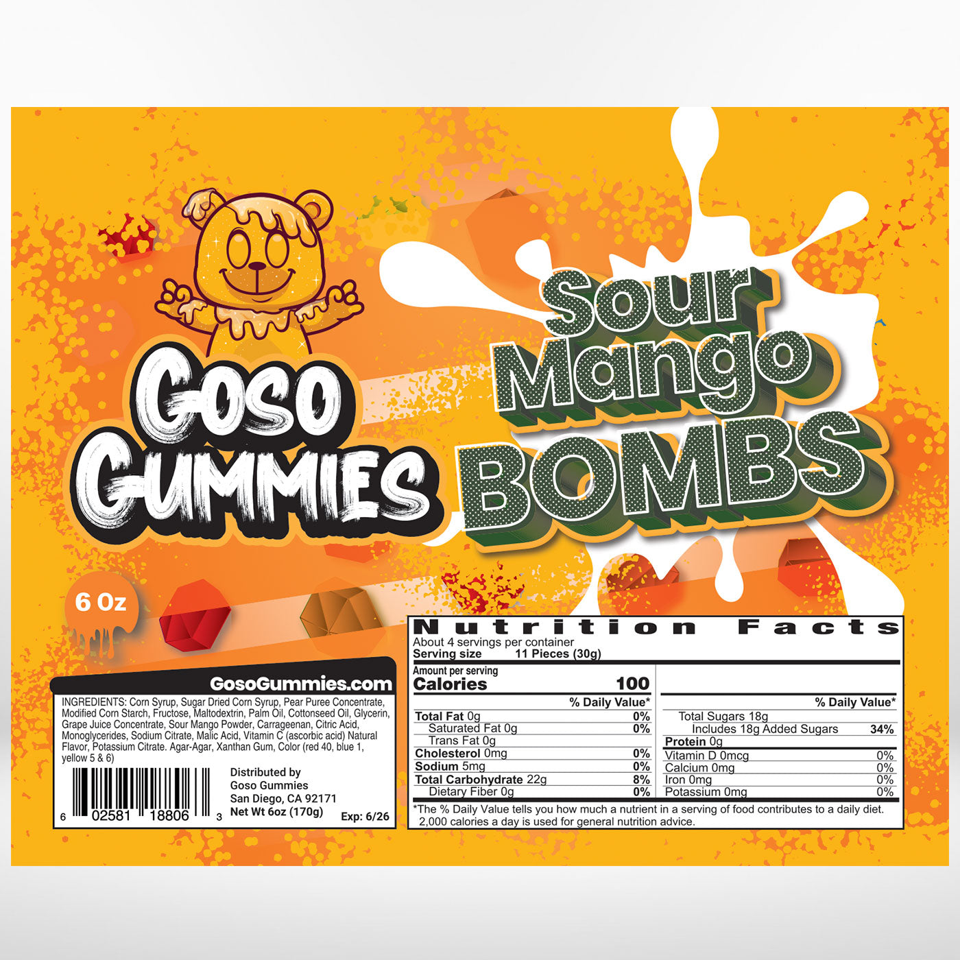 Gosogummies Sour Mango Bombs_LostNLiquor.com