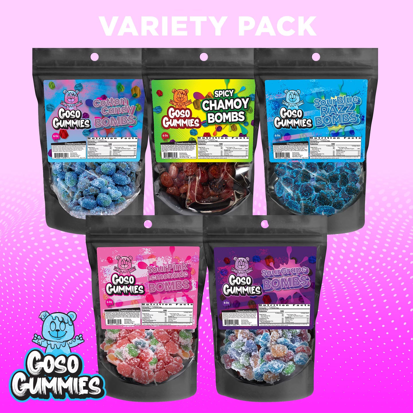 Gosogummies Gusher Variety Pack (5 Pack)_LostNLiquor.com