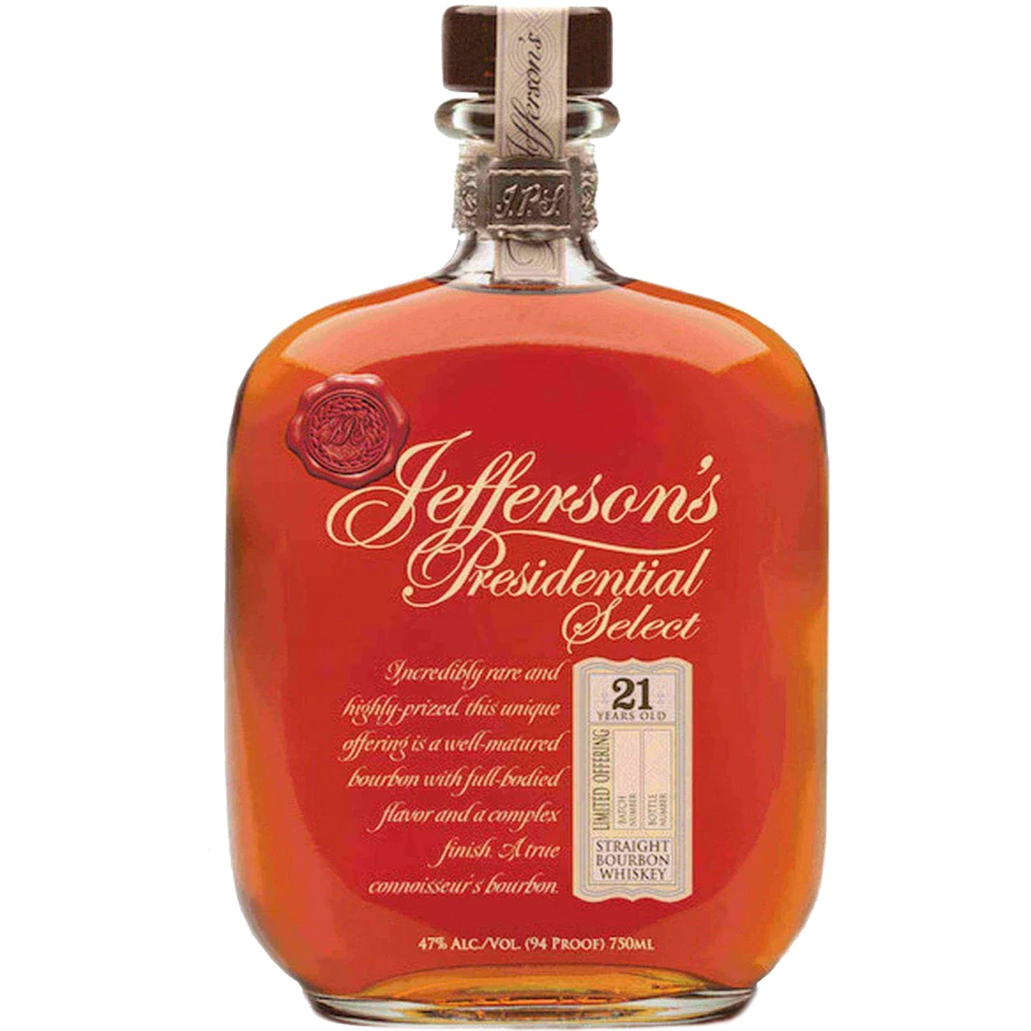Jefferson 21 Year Presidential Select Bourbon Batch 2