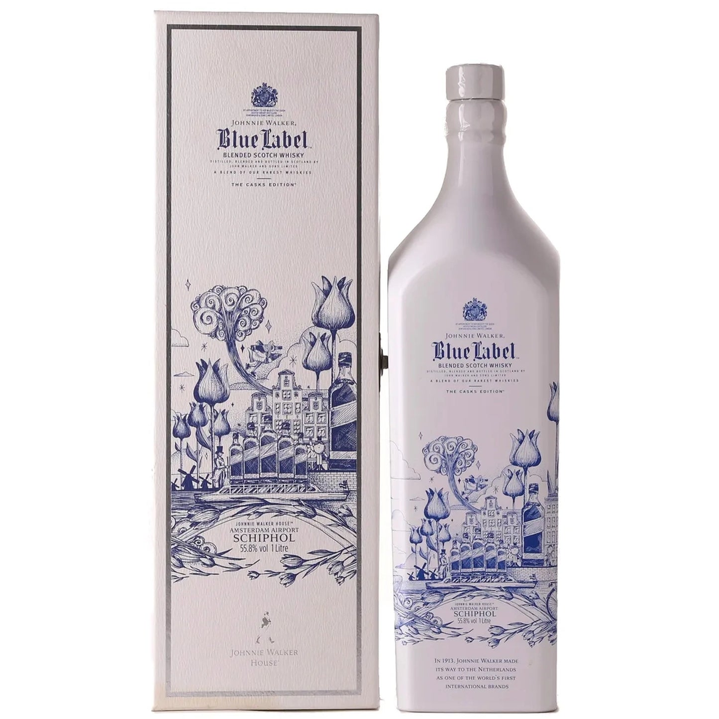Johnnie Walker Blue Label: Schiphol Blended Scotch (1 Liter) with box