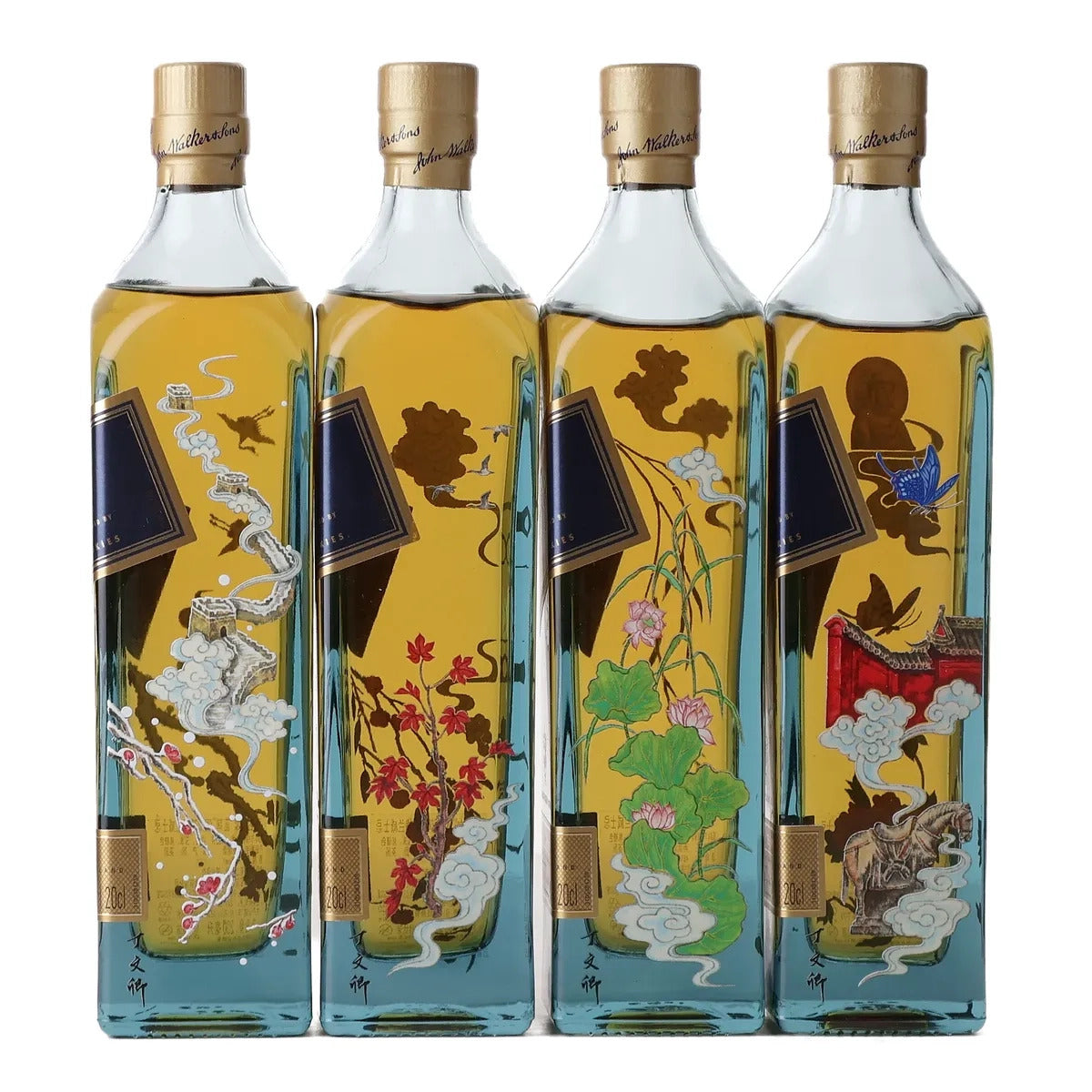 Rare Johnnie Walker Blue Label China Blended Scotch Set (4 Bottles, 200 ml)
Side Bottle View