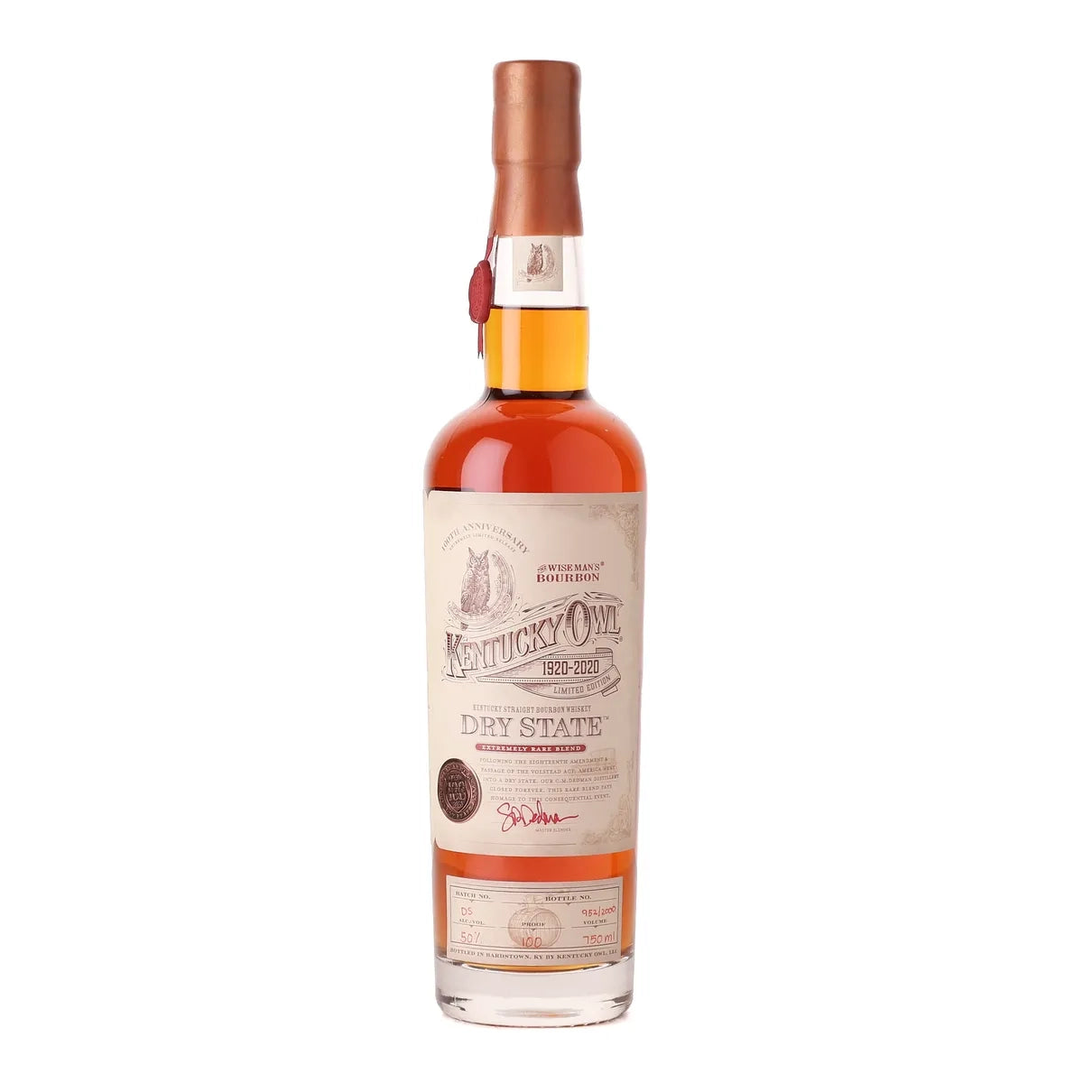 Kentucky Owl 100th Anniversary Dry State Bourbon (2020)