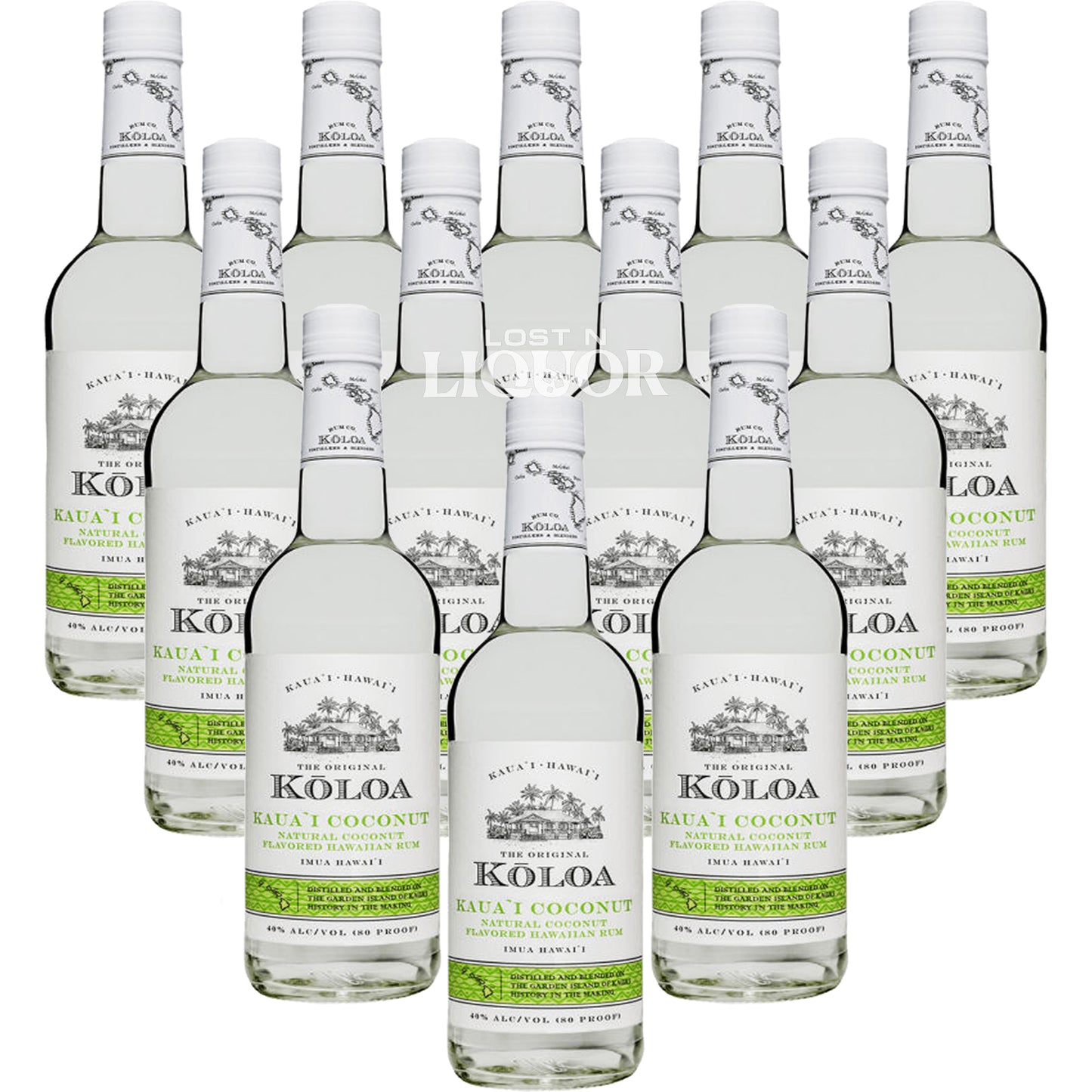 Koloa Kaua'i Coconut Rum 12 Pack Bundle