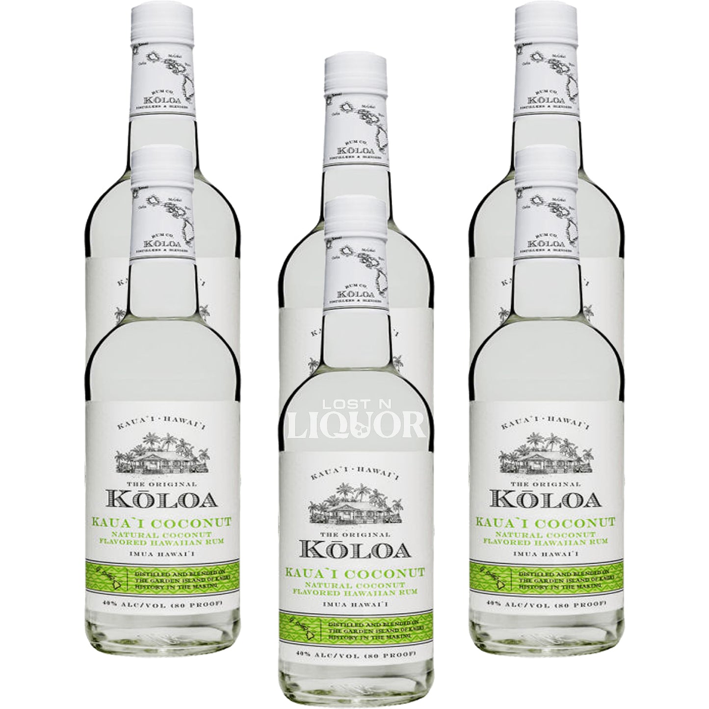 Koloa Kaua'i Coconut Rum 6 Pack Bundle