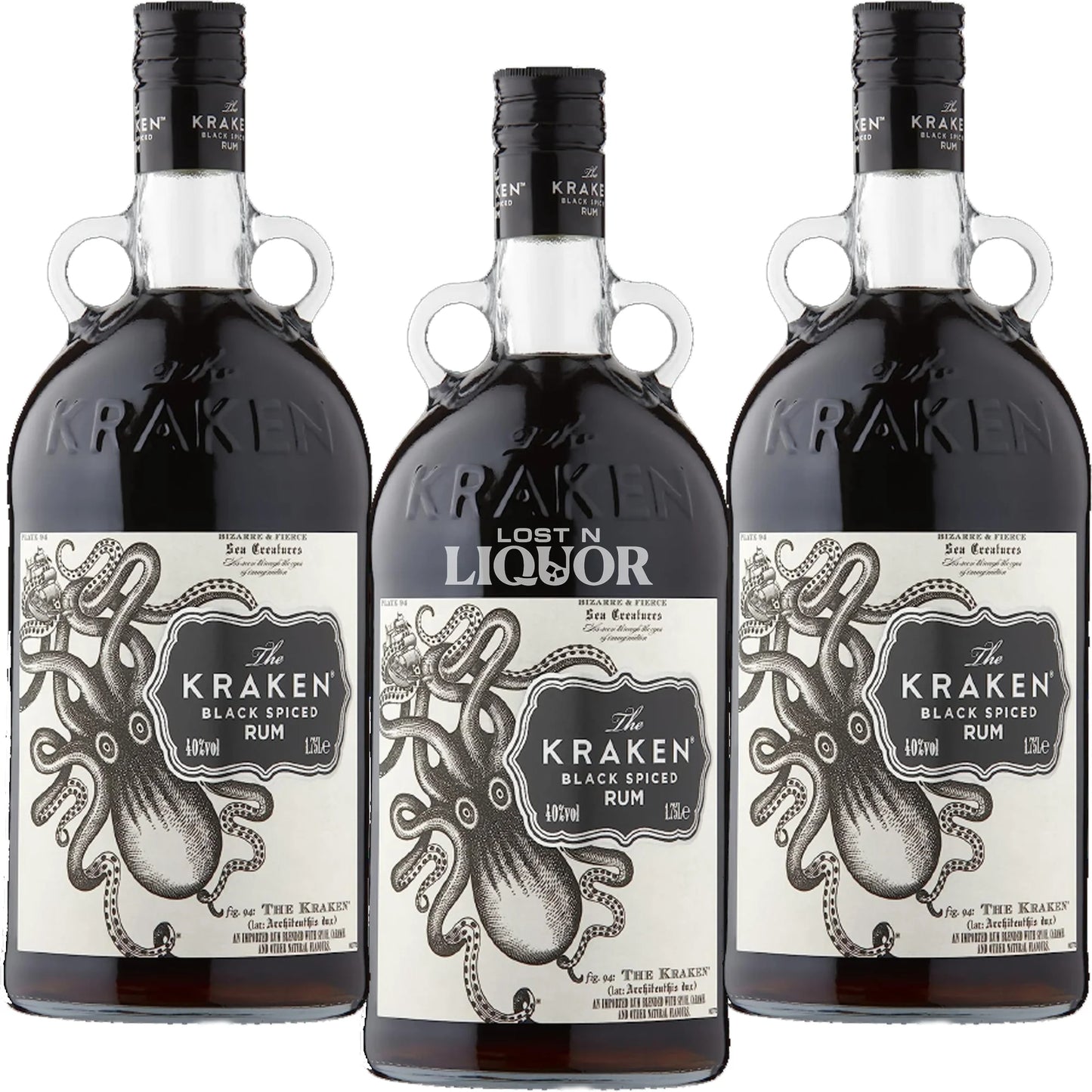 Kraken Rum Spiced White Label 3 Pack Bundle