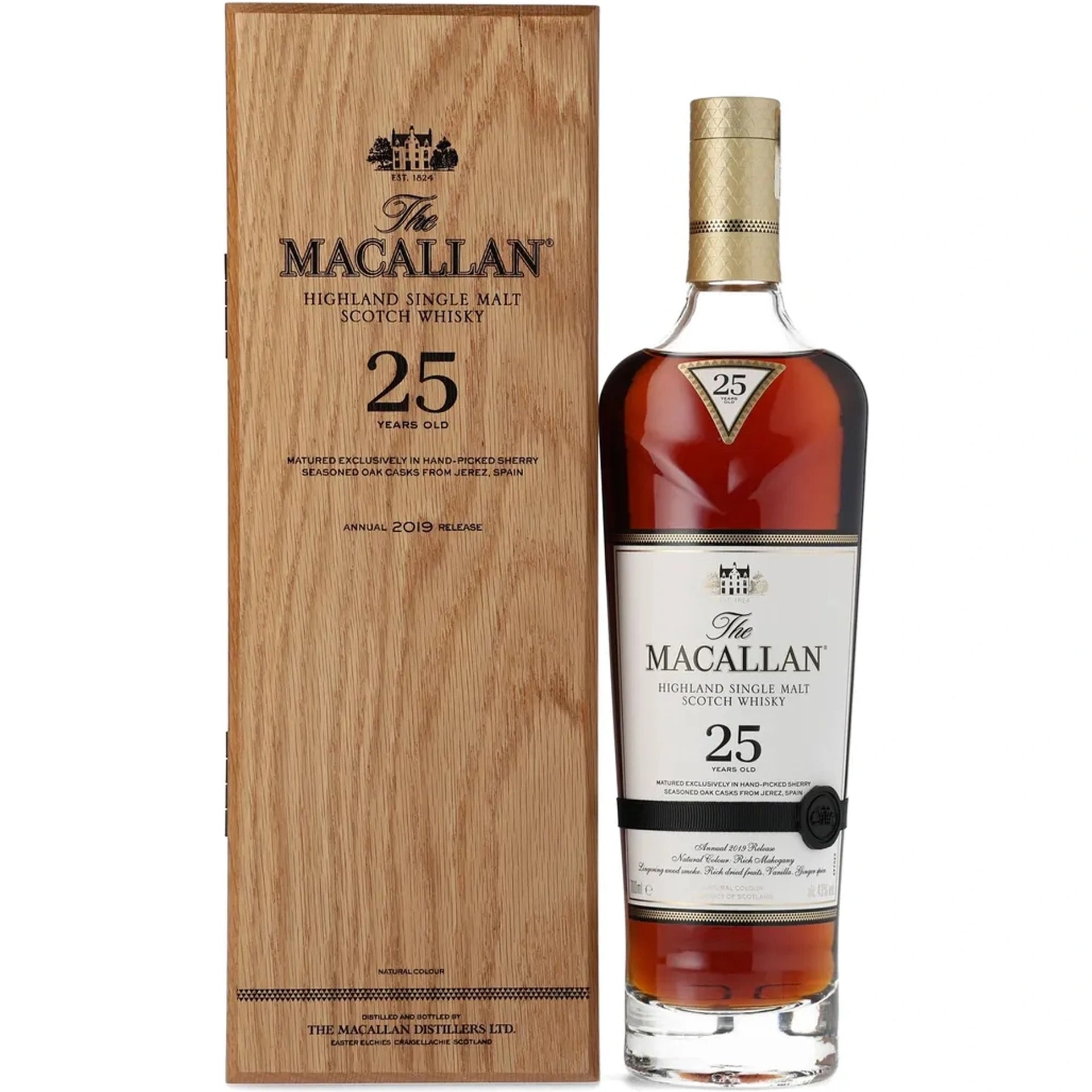Macallan 25 Year Old Sherry Oak Single Malt Scotch Whisky 2019