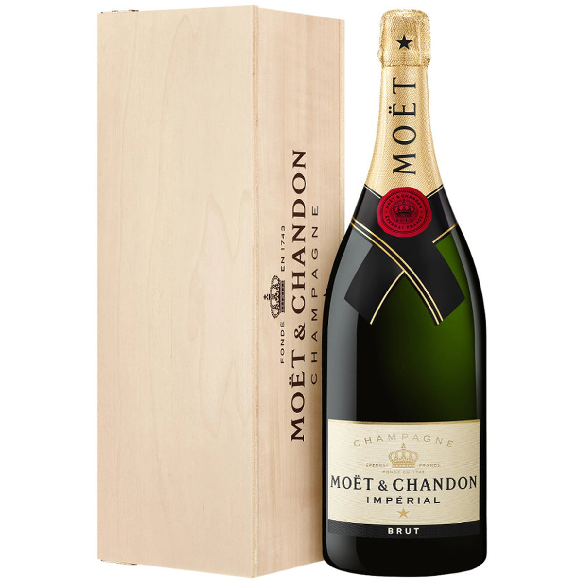 希少　キングサイズ　ビッグ　MOET & CHANDON 3000ml 木箱付 Moet & Chandon Champagne Brut Imperial Wood Box (3L) – Lost N