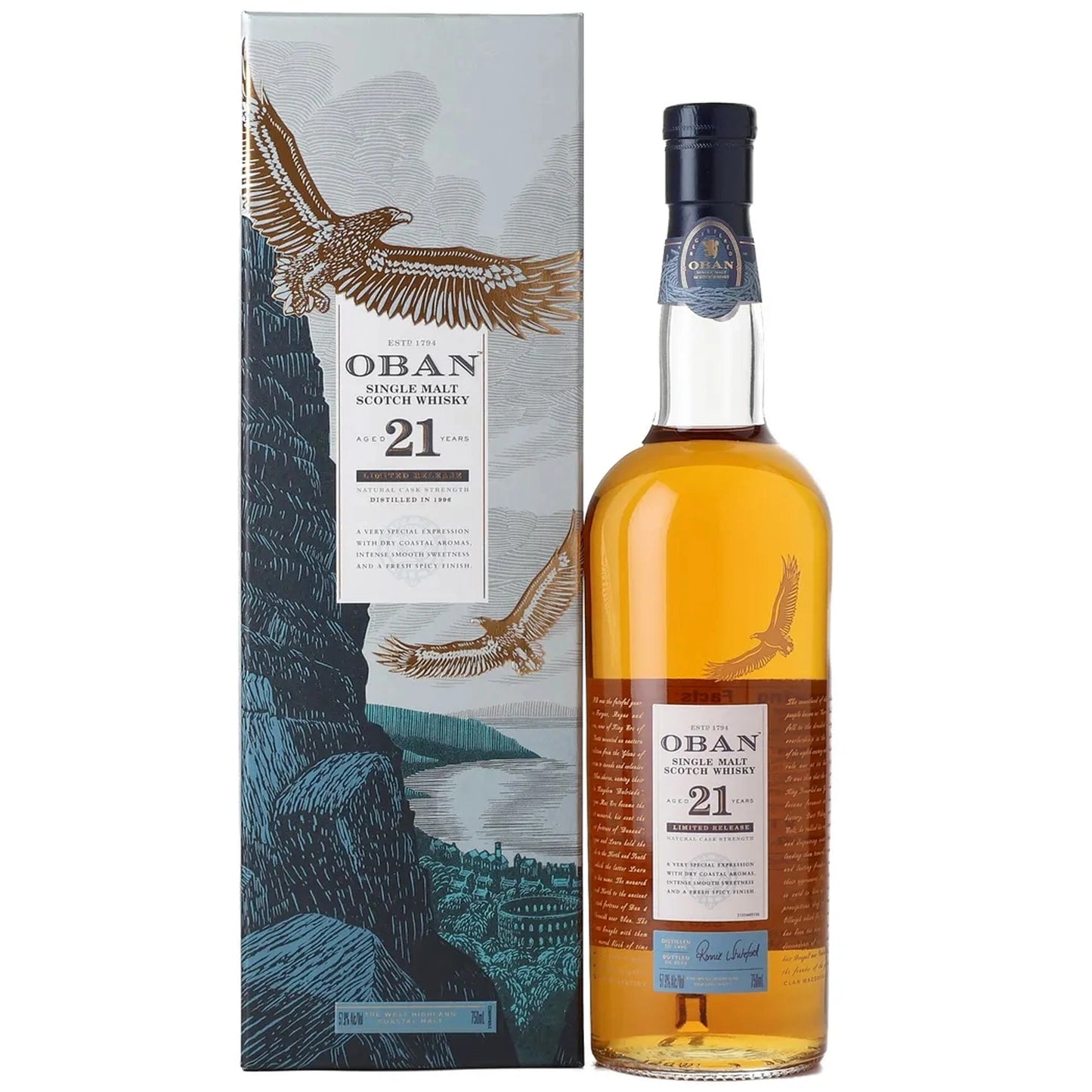 Oban 21 Year 1996 Natural Cask Strength Single Malt Scotch (2018) With Box